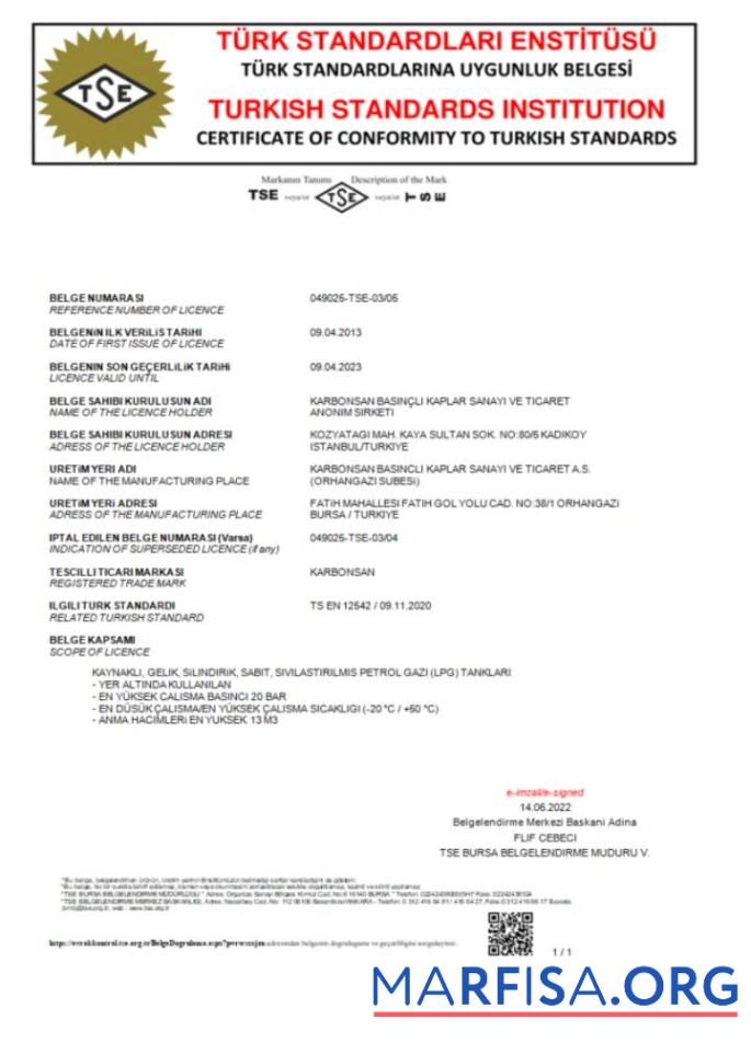 Realistic Turkey Turkish Standard Institution certificate of comformity to turkish standards Word and PDF template scr